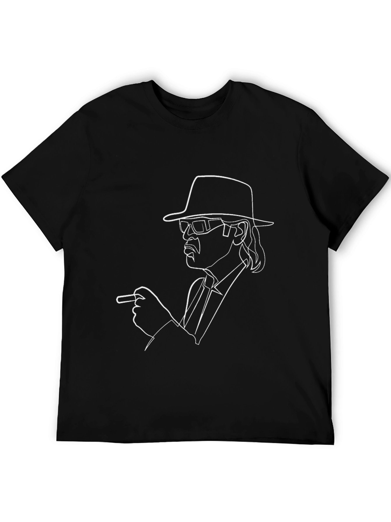 Cool Black T-Shirt with Line Art Graphic