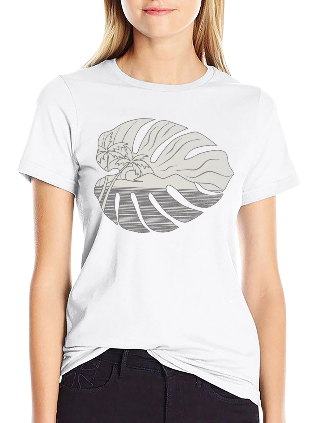 Tropical Monstera Leaf Graphic Tee