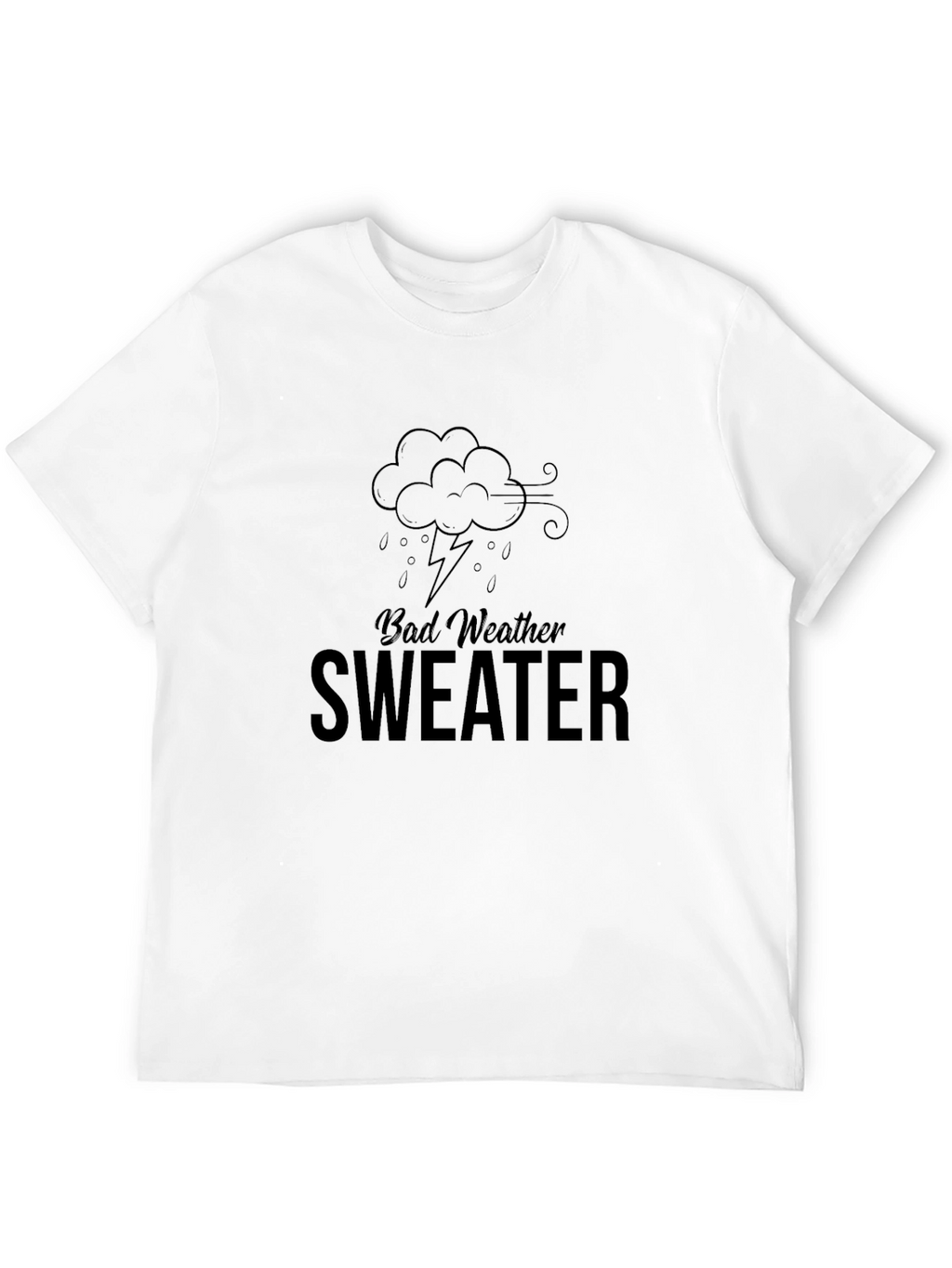 Bad Weather Sweater Graphic Tee - Black