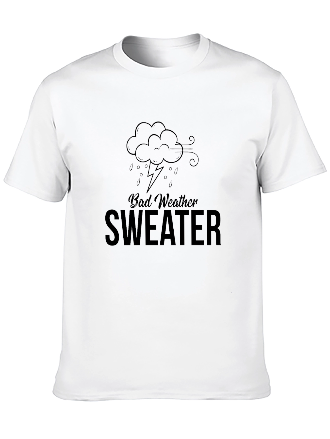 Bad Weather Sweater Graphic Tee - Black