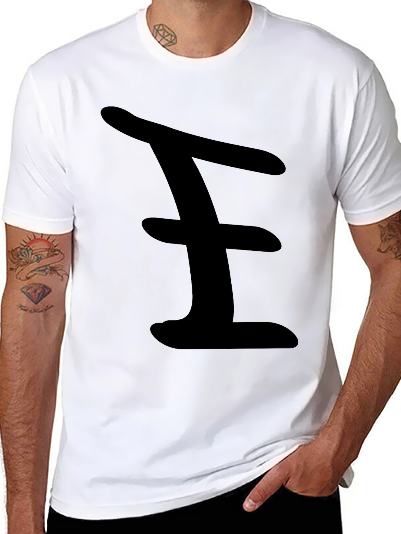 Bold Black Tee with Abstract Design