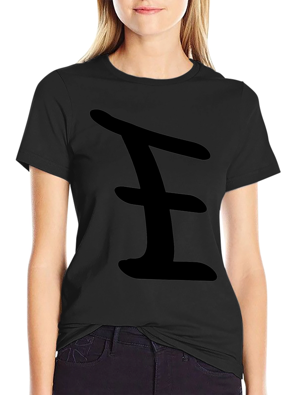 Bold Black Tee with Abstract Design