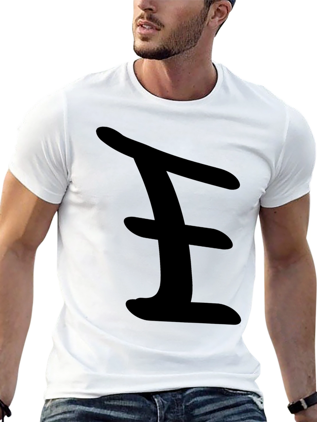 Bold Black Tee with Abstract Design