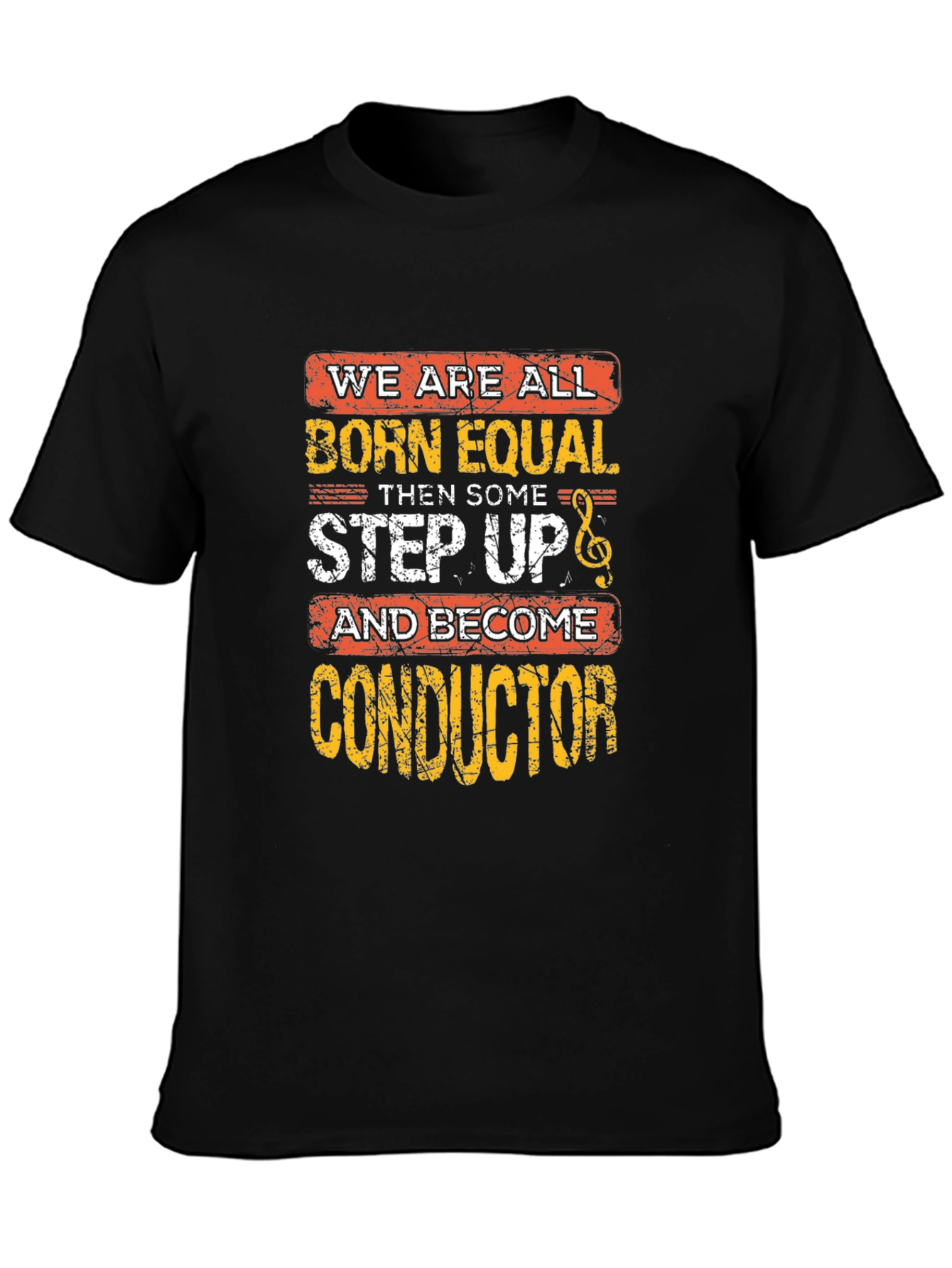 Born Equal Conductor Graphic Tee - Black Cotton Shirt