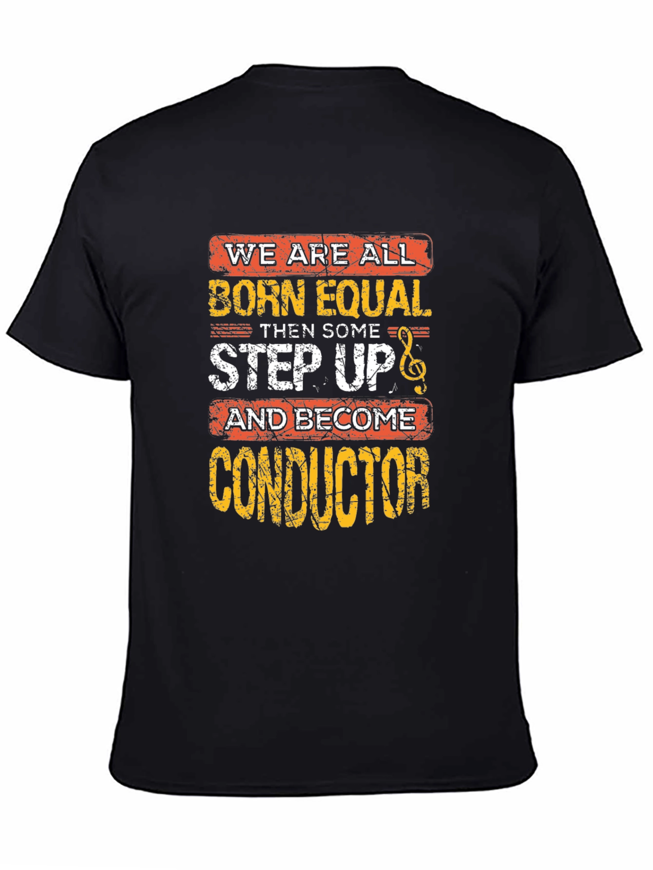 Born Equal Conductor Graphic Tee - Black Cotton Shirt