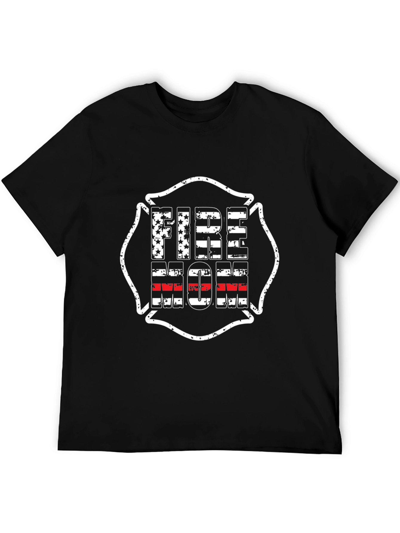 Fire Mom Graphic Tee - Black Cotton T-Shirt