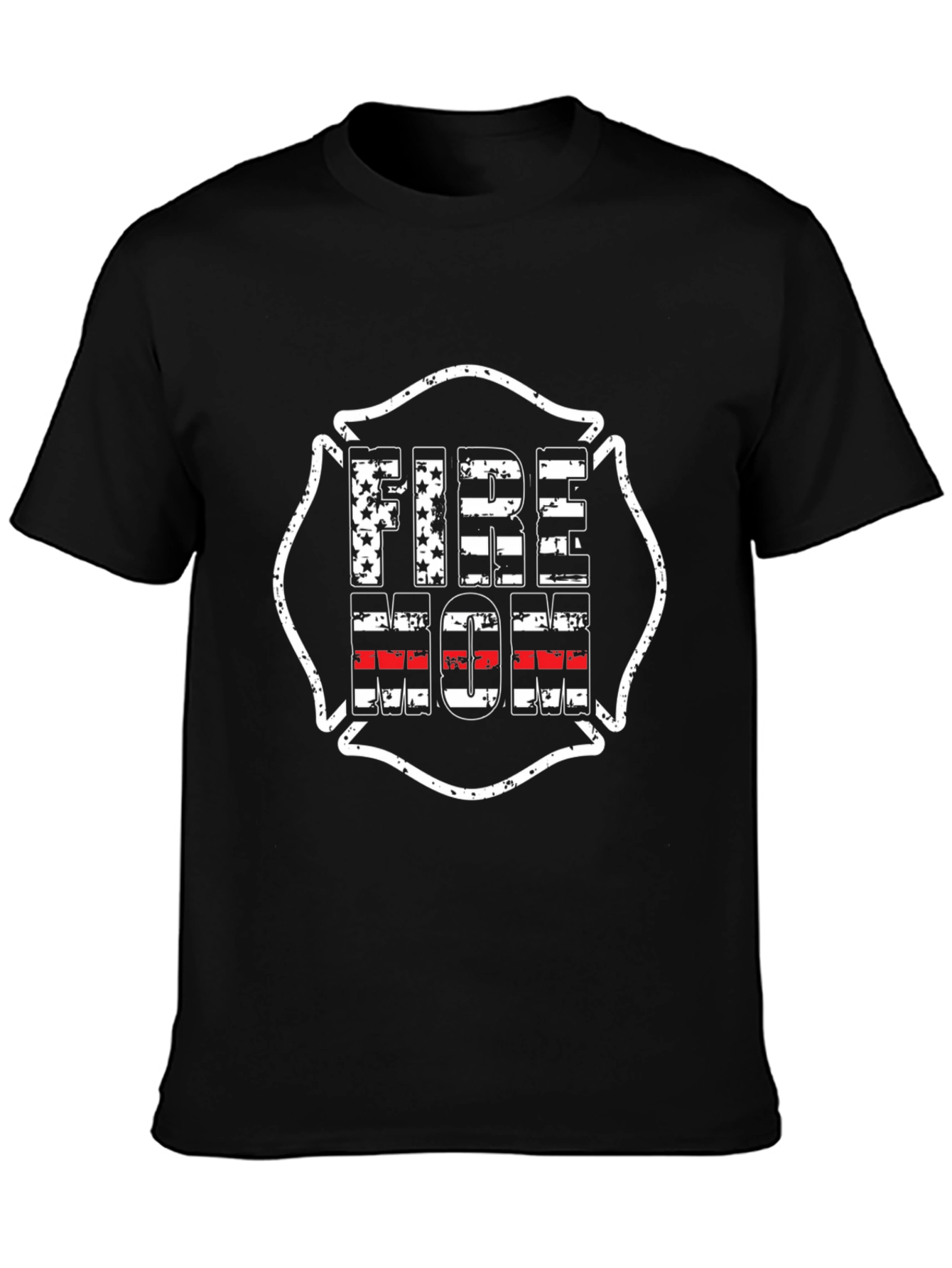 Fire Mom Graphic Tee - Black Cotton T-Shirt