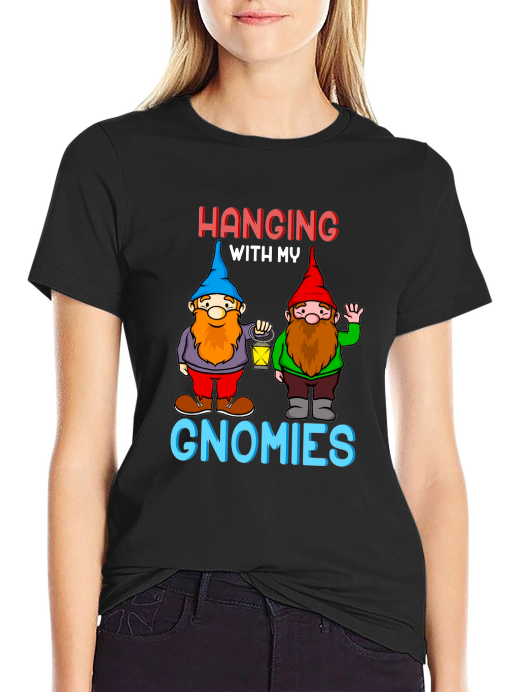 Hanging With My Gnomies Black T-Shirt