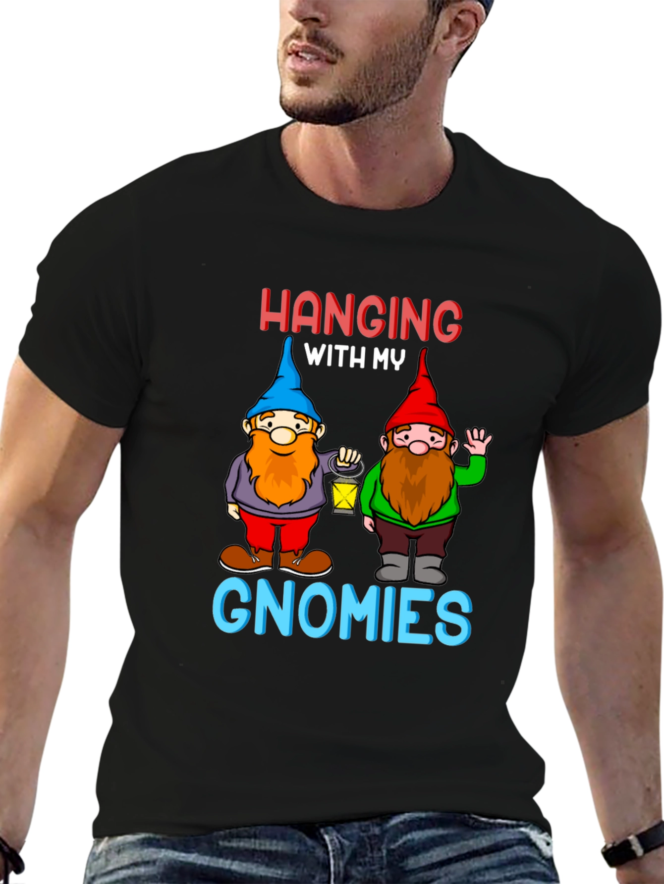 Hanging With My Gnomies Black T-Shirt