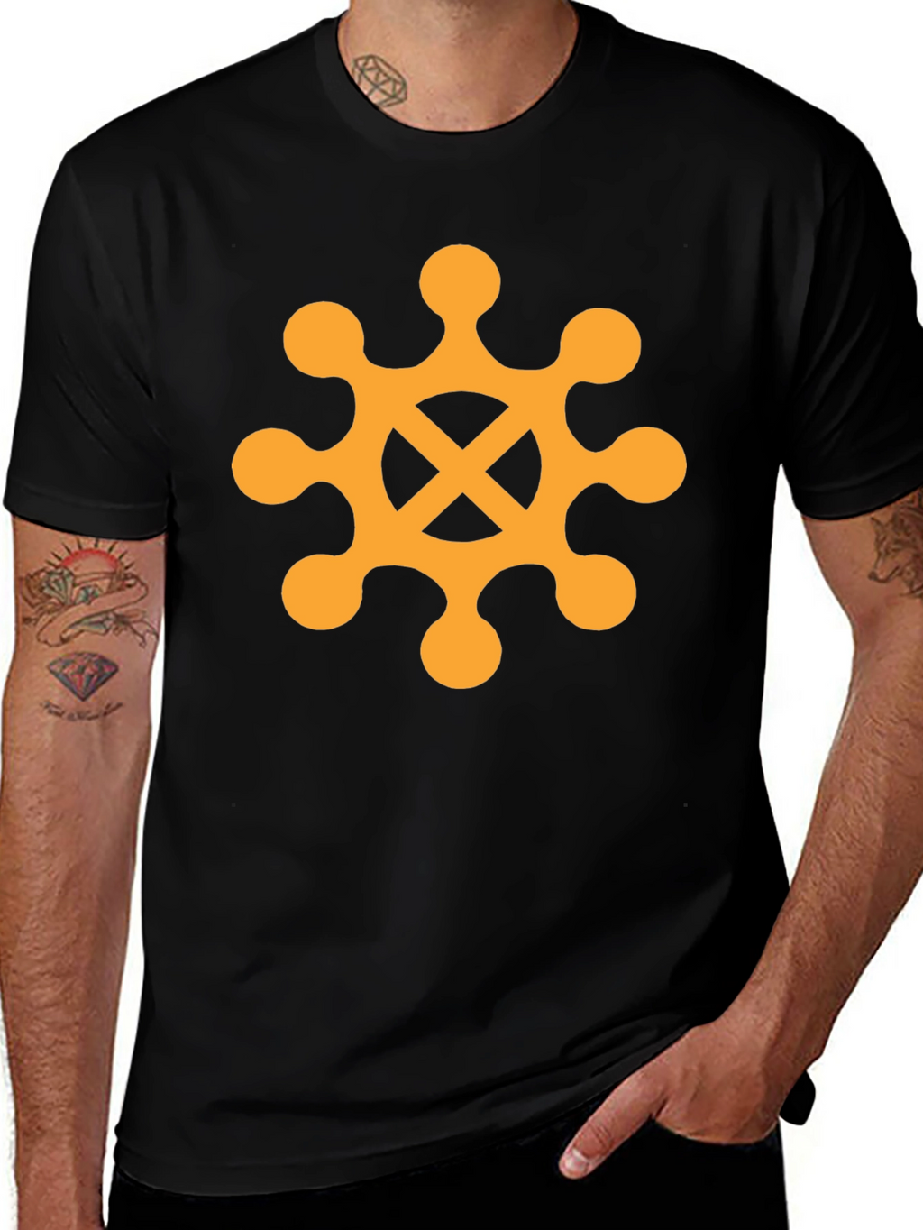 Adinkra Hwe Mu Dua T-Shirt - Black Graphic Tee
