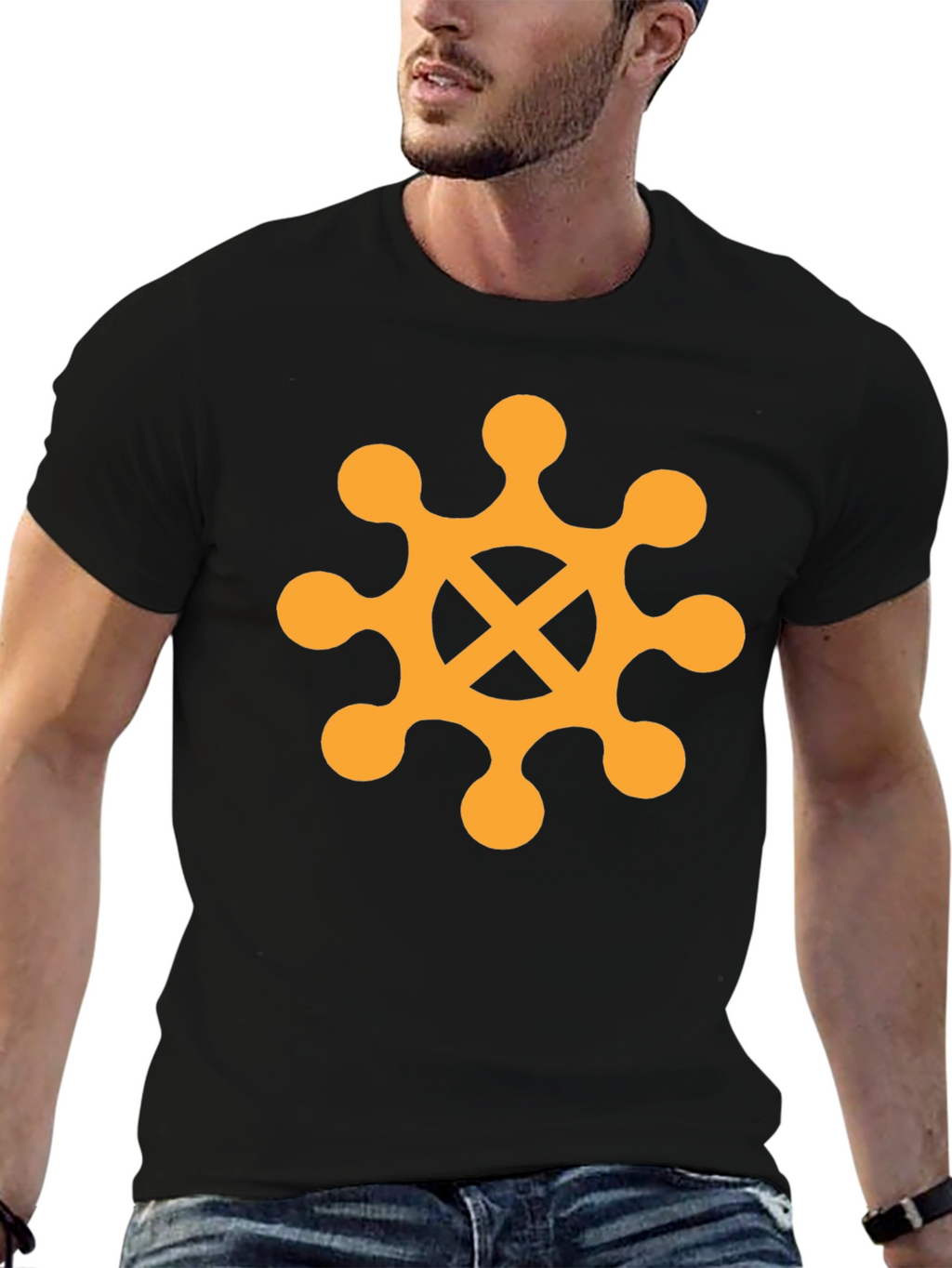 Adinkra Hwe Mu Dua T-Shirt - Black Graphic Tee