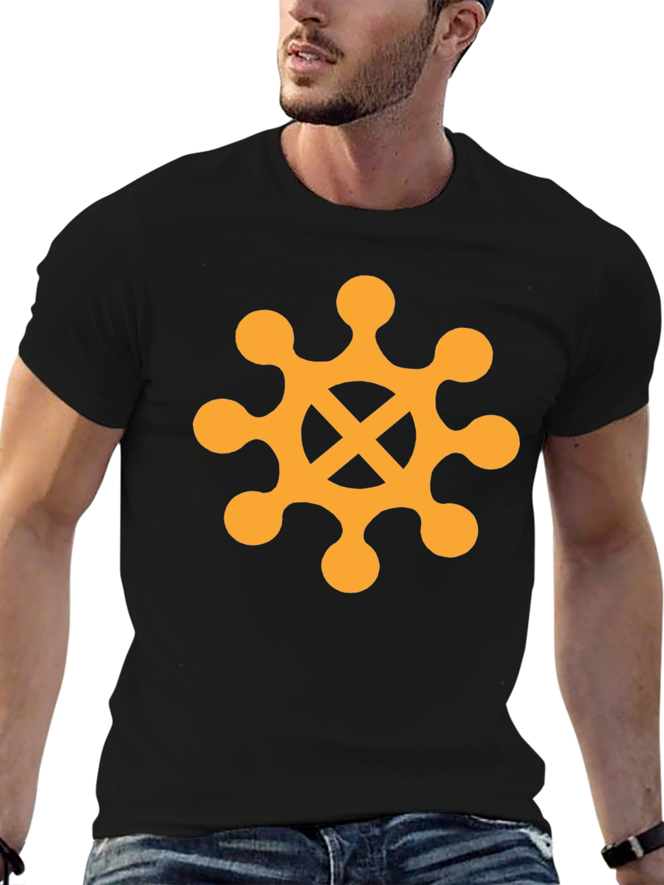 Adinkra Hwe Mu Dua T-Shirt - Black Graphic Tee