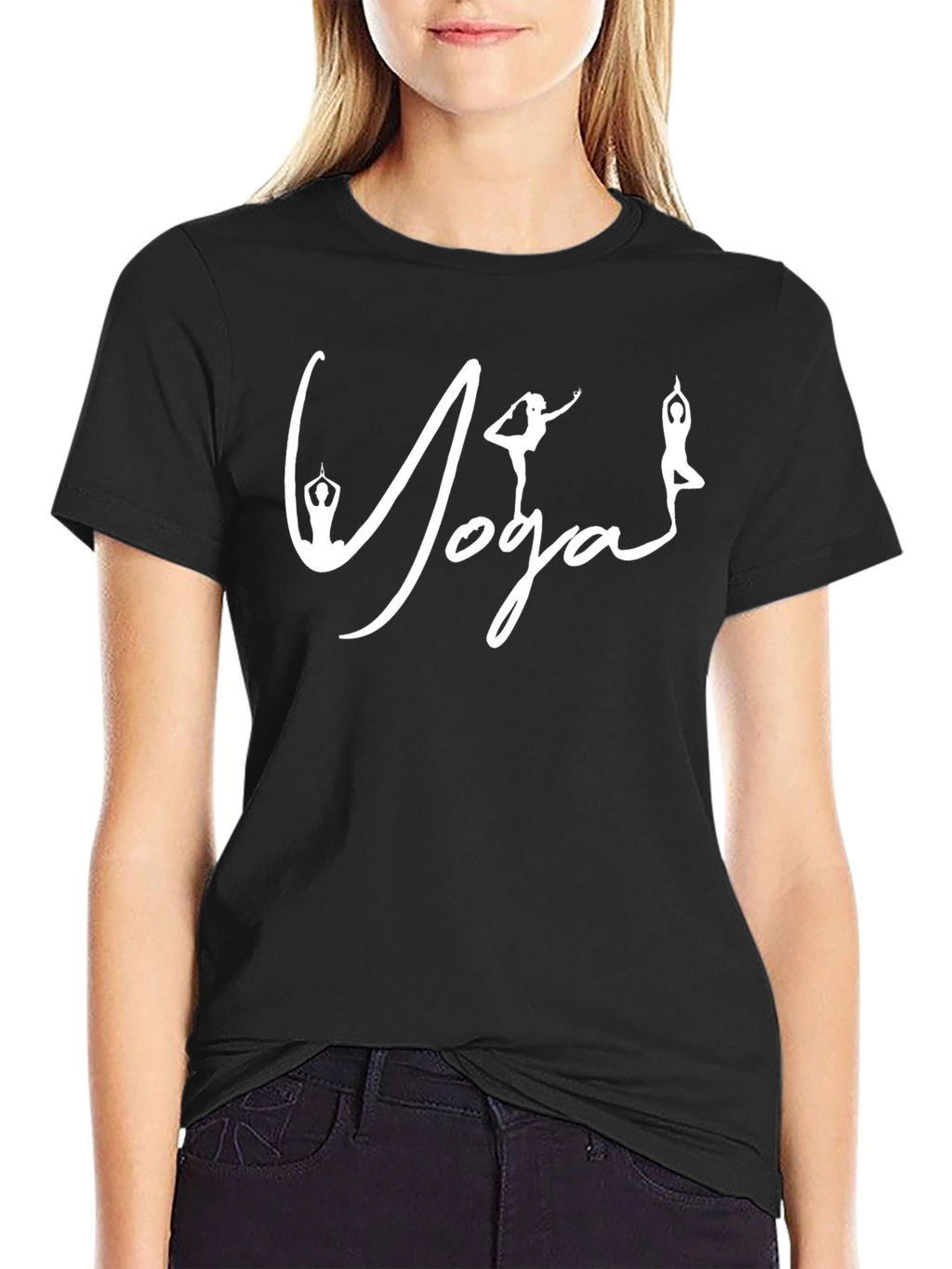 Yoga Pose T-Shirt - Black Cotton Tee