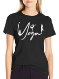 Yoga Pose T-Shirt - Black Cotton Tee