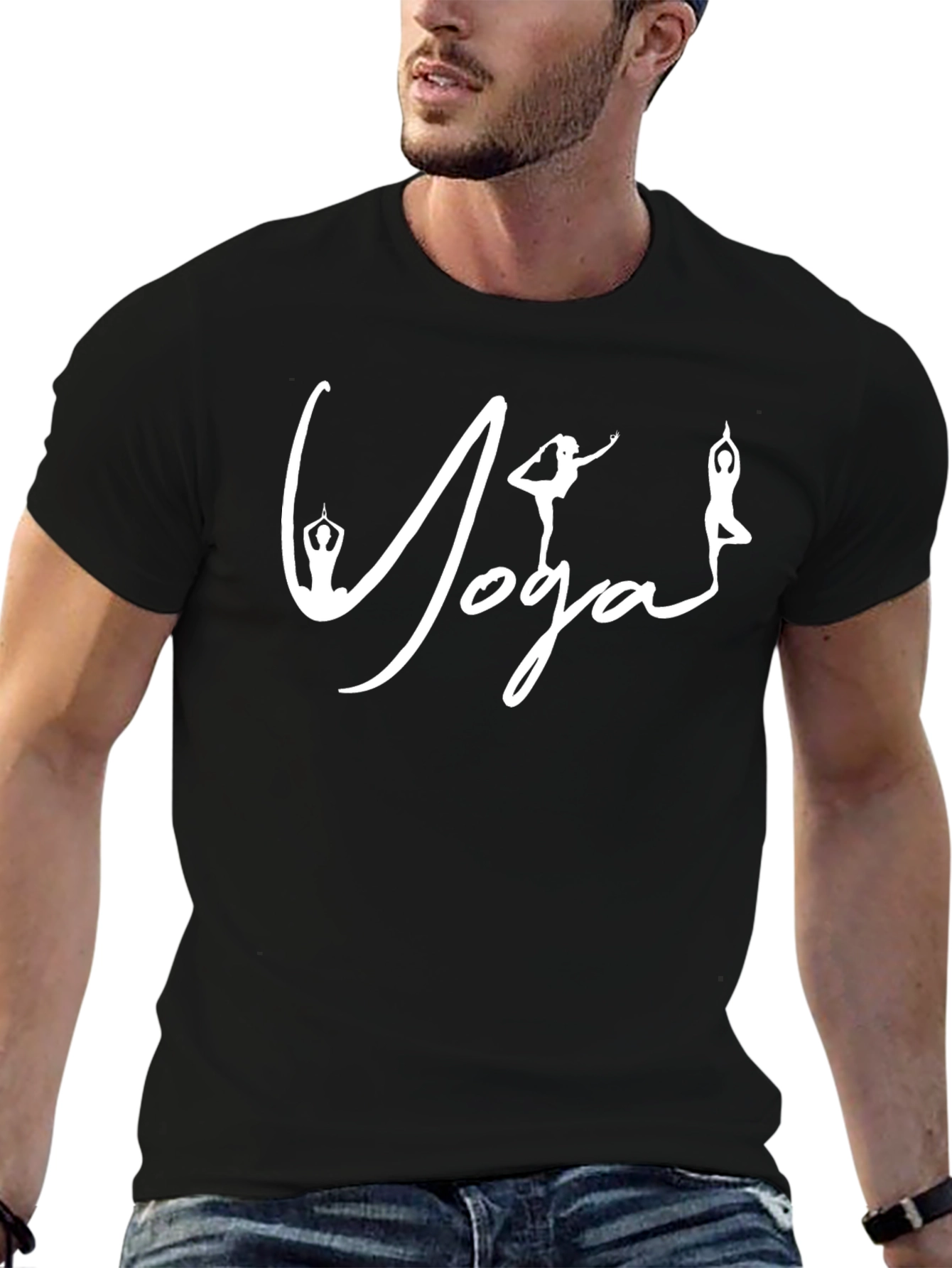 Yoga Pose T-Shirt - Black Cotton Tee