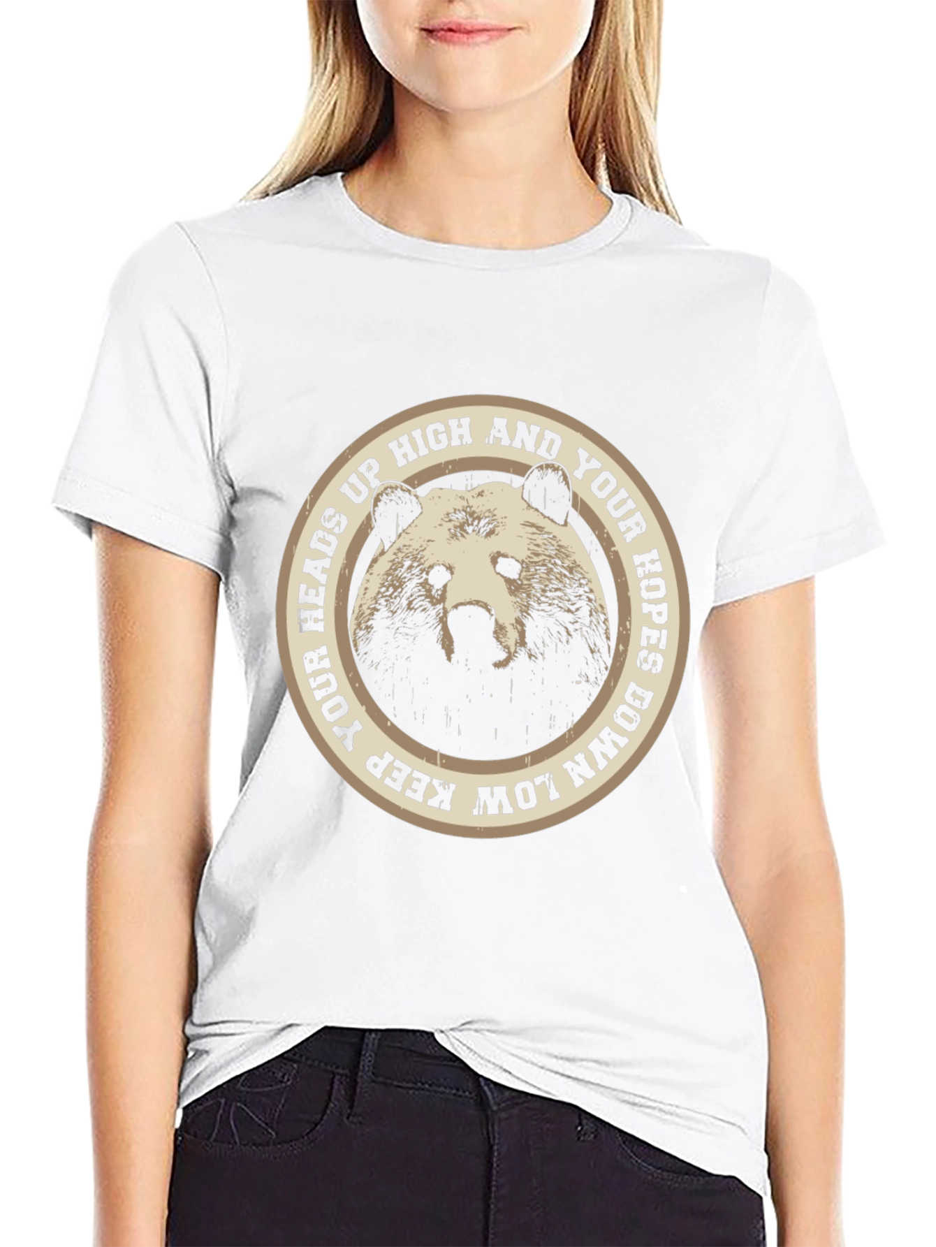Bear Heads Up High Graphic T-Shirt