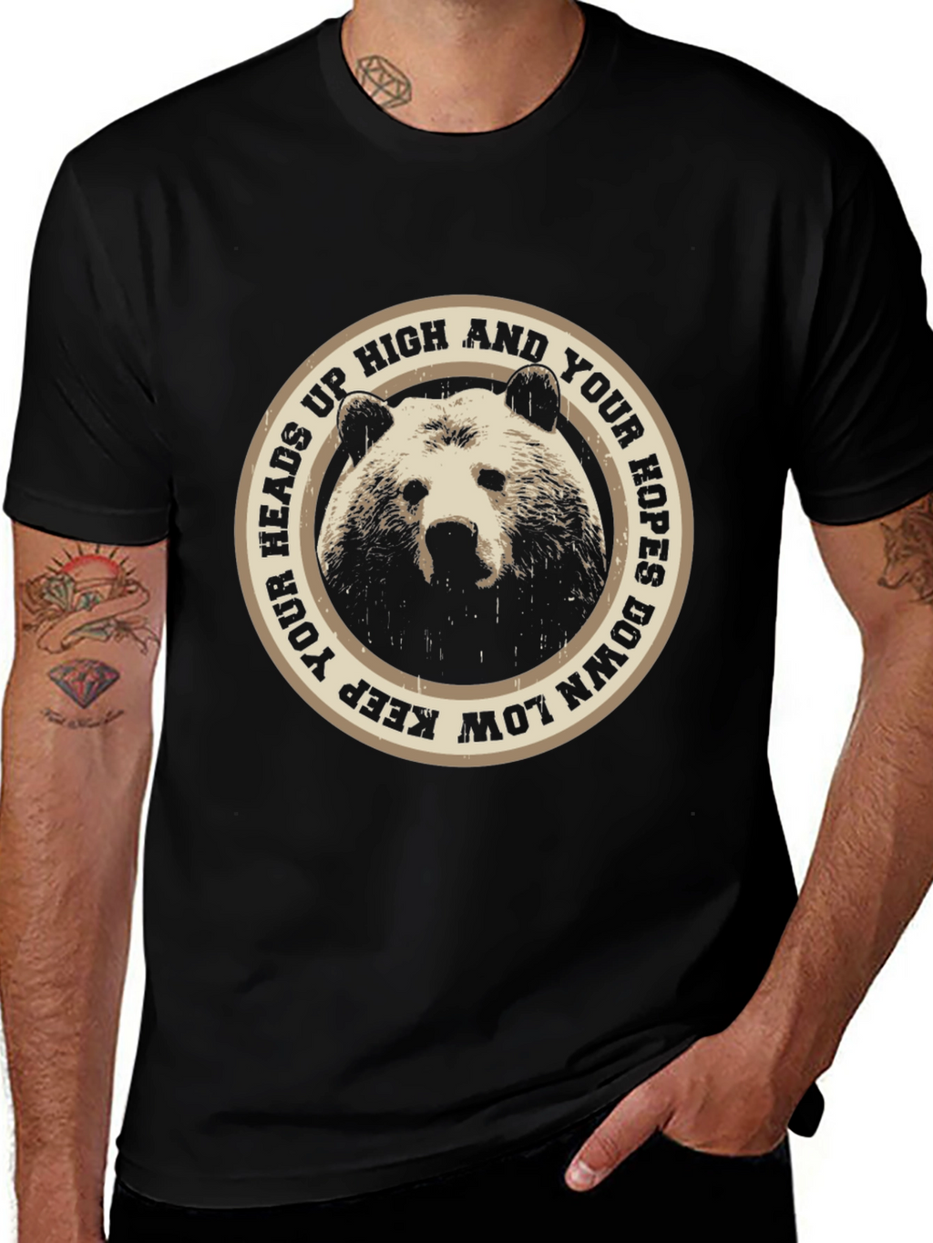 Bear Heads Up High Graphic T-Shirt
