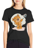 Teddy Bear Selfie T-Shirt - Black Cotton Tee