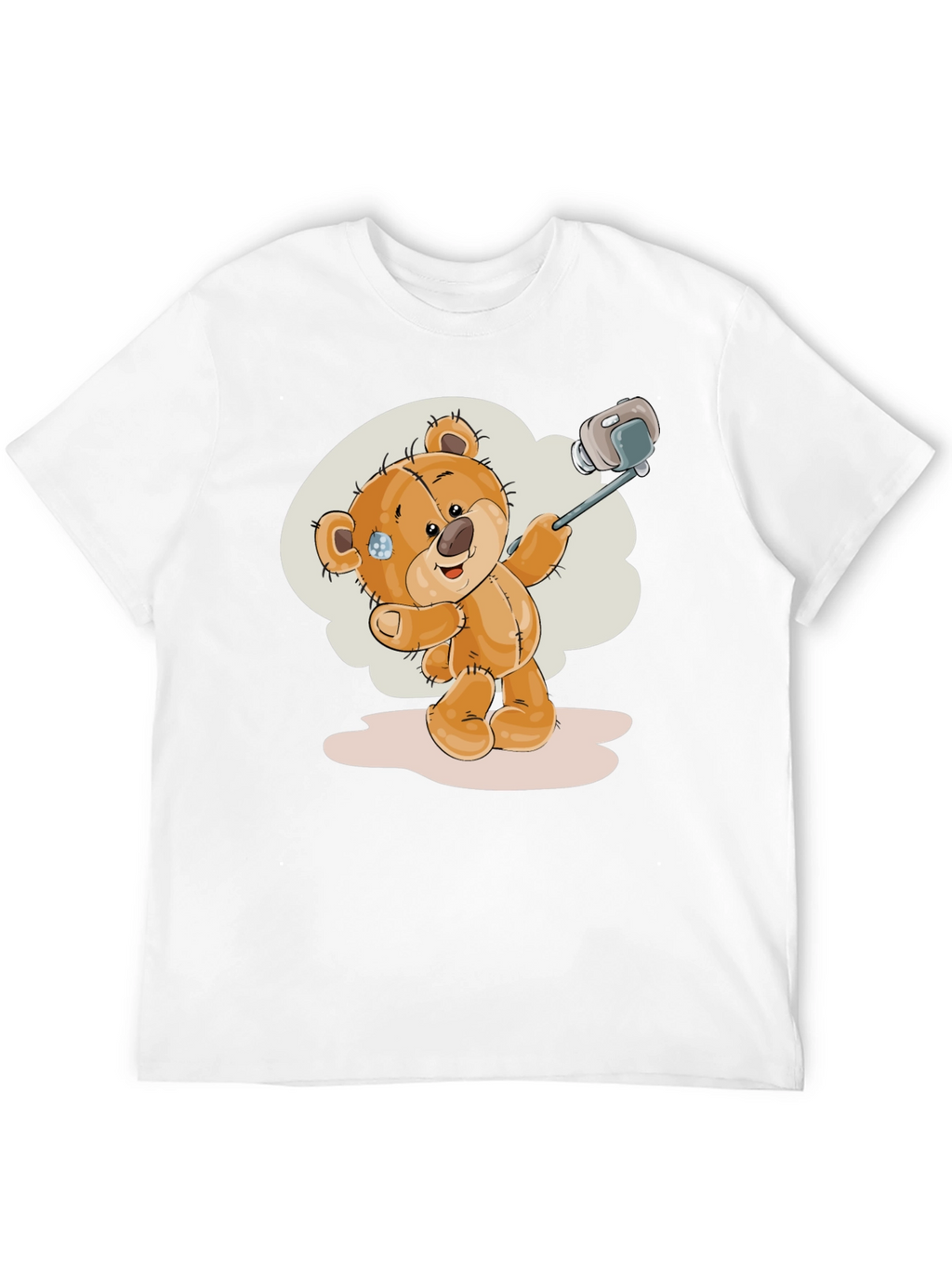Teddy Bear Selfie T-Shirt - Black Cotton Tee