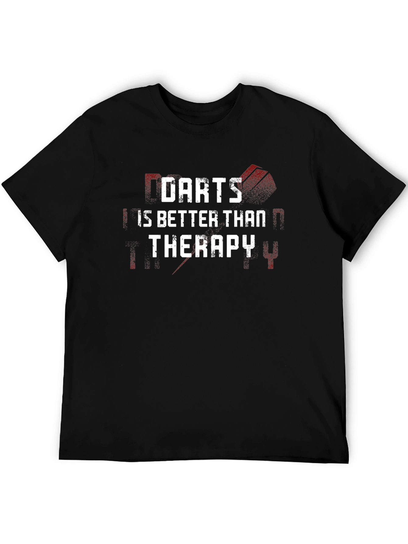 Darts is Better Than Therapy Black Graphic Tee