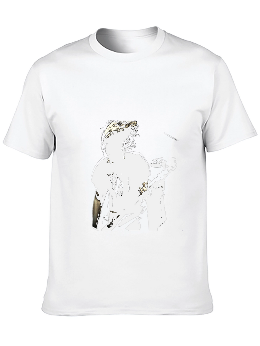 Black Graphic Tee - White Figure Design