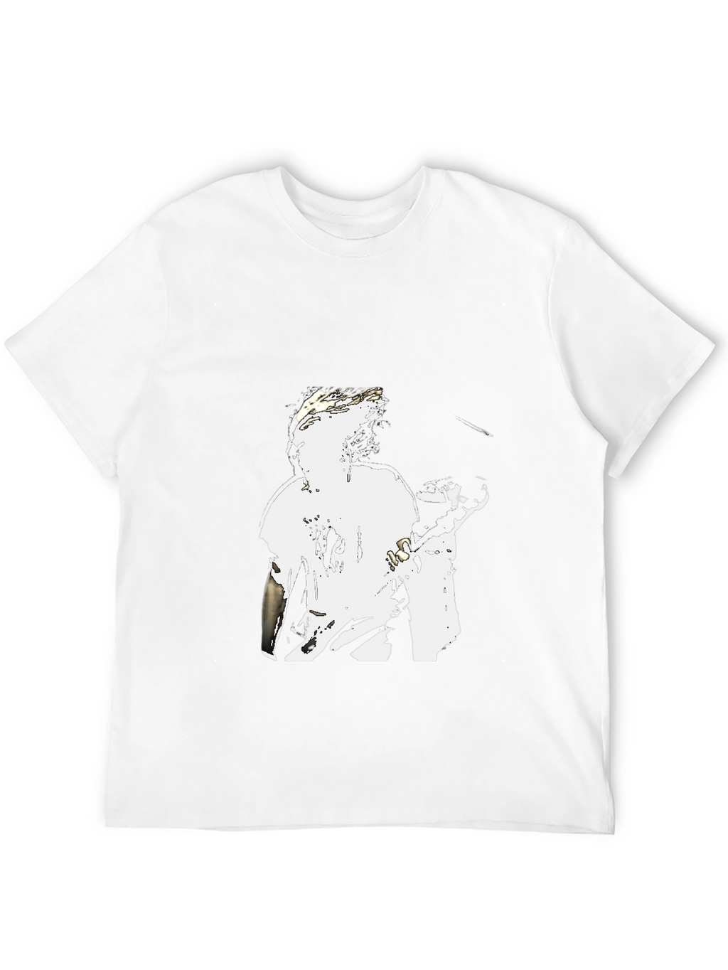 Black Graphic Tee - White Figure Design