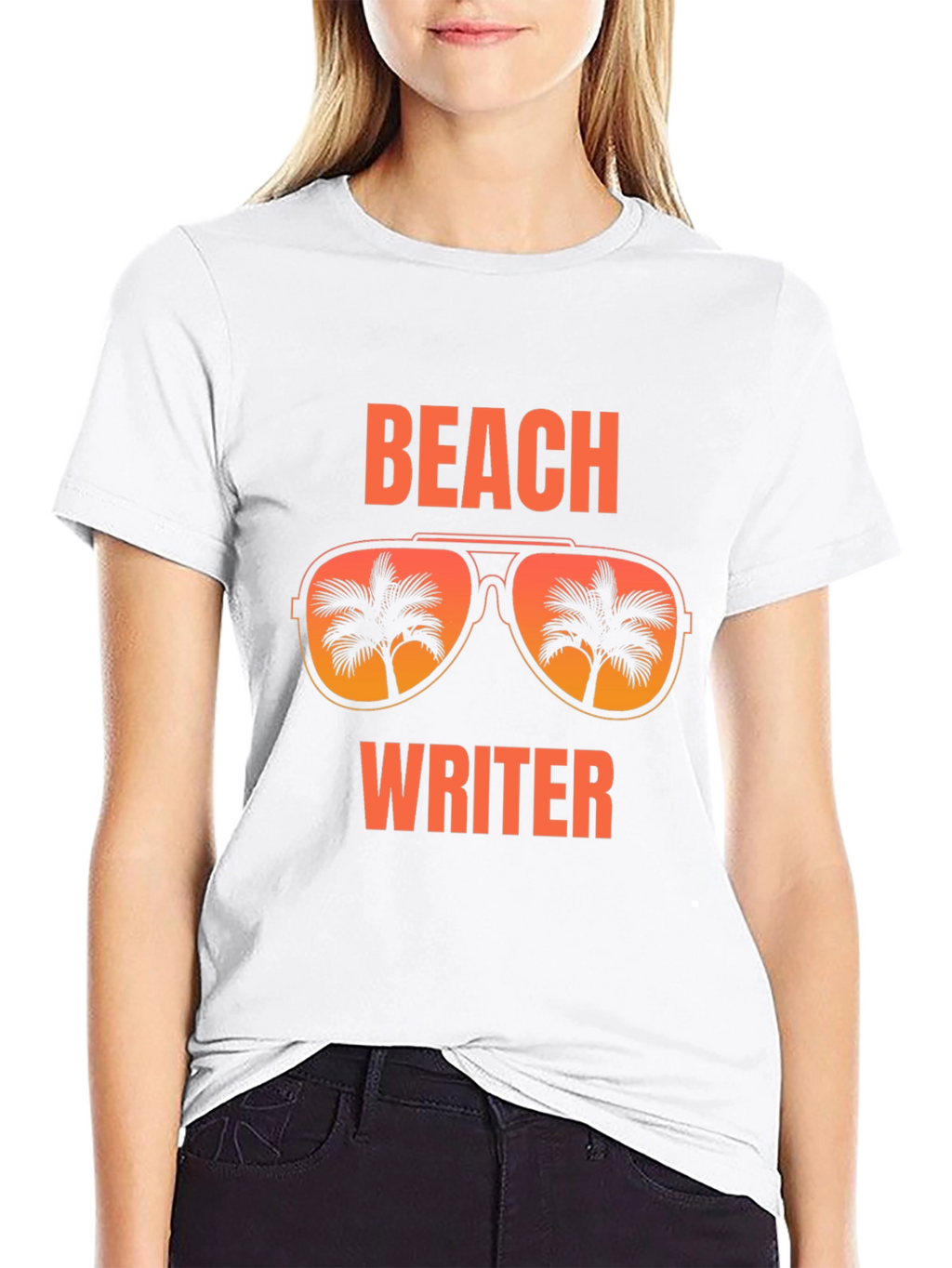Beach Writer T-Shirt Palm Tree Sunglasses Vacation Tee