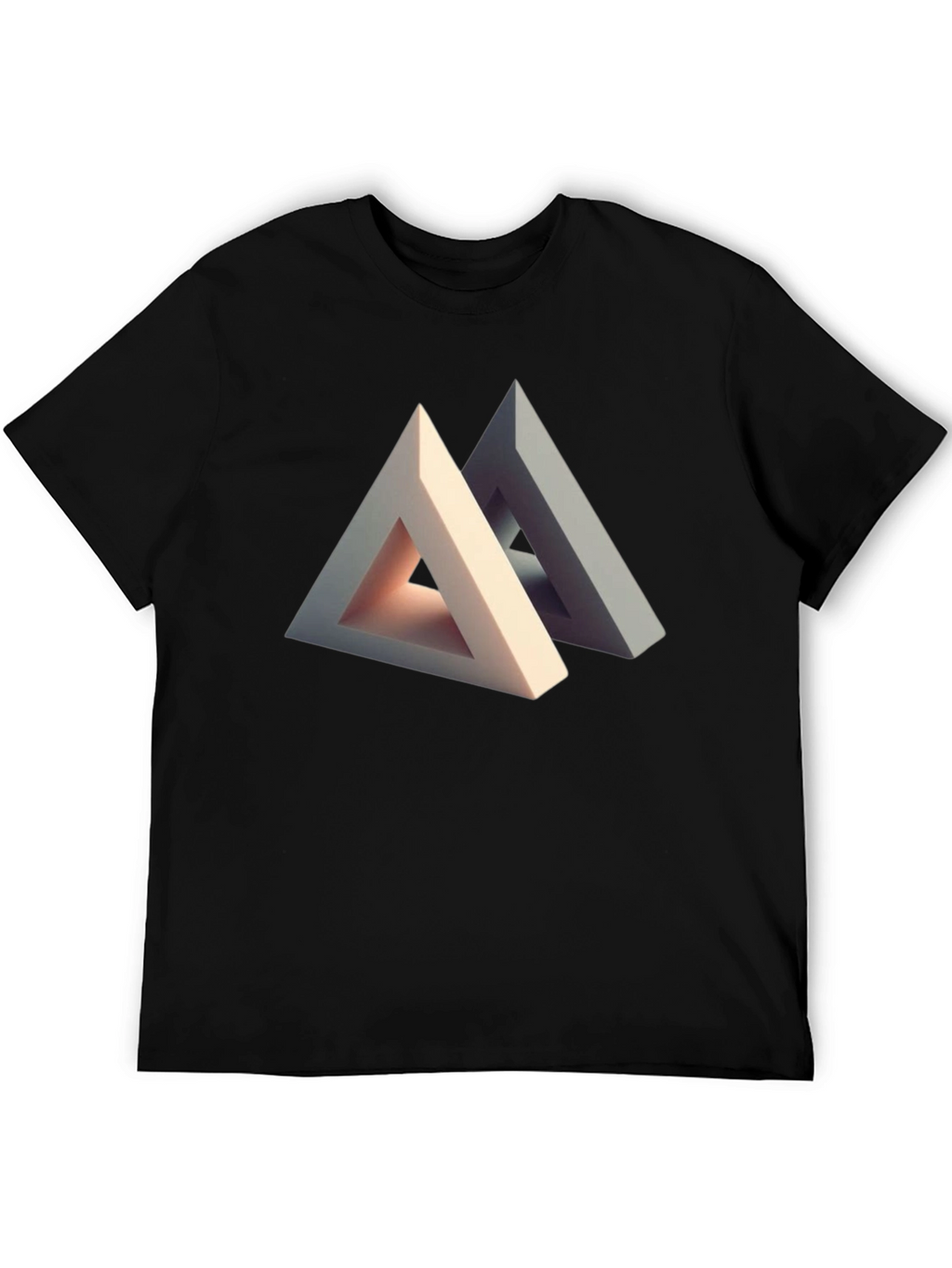 Abstract Triangle Illusion Graphic Tee - Modern Art Shirt