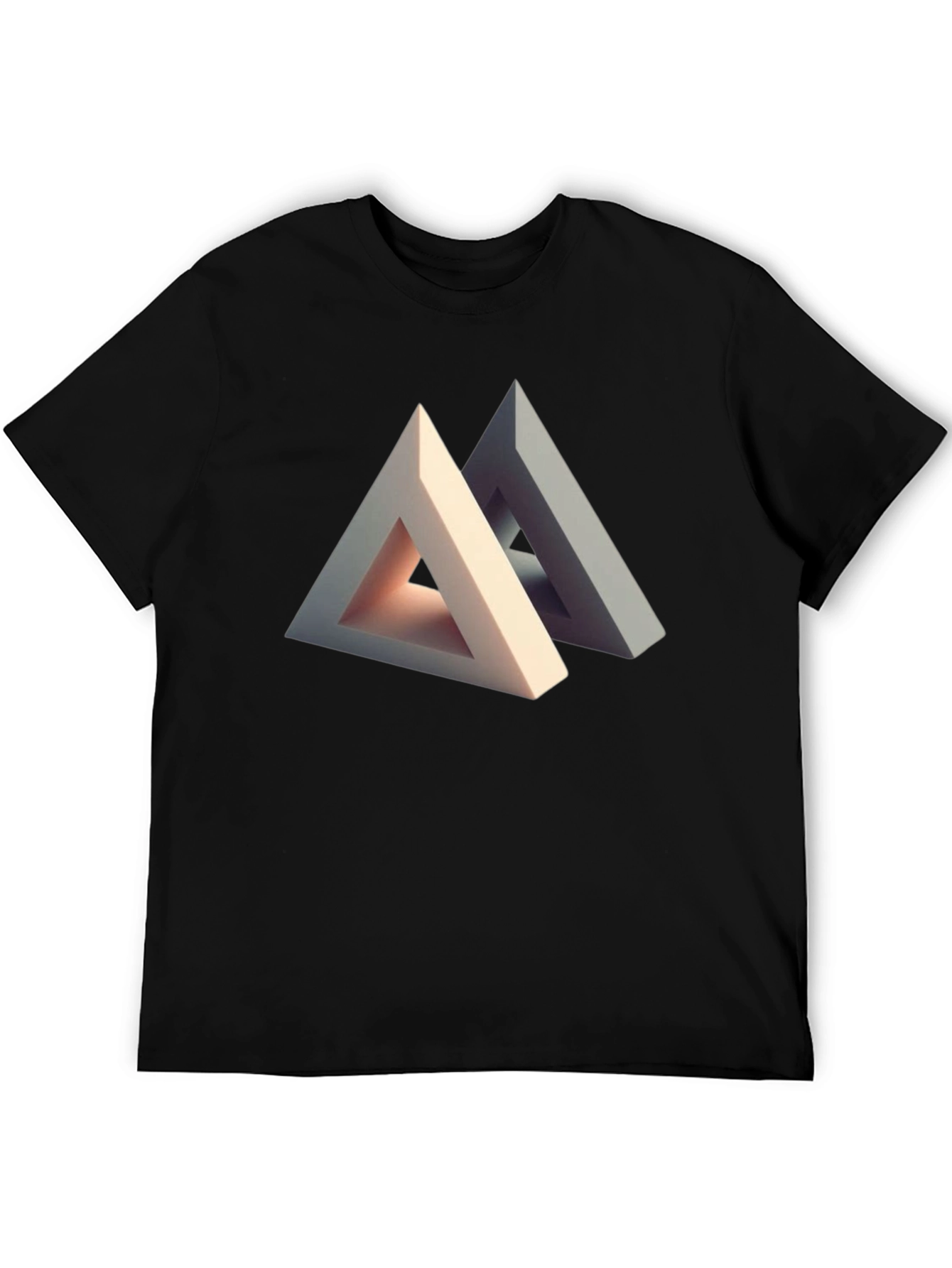 Abstract Triangle Illusion Graphic Tee - Modern Art Shirt