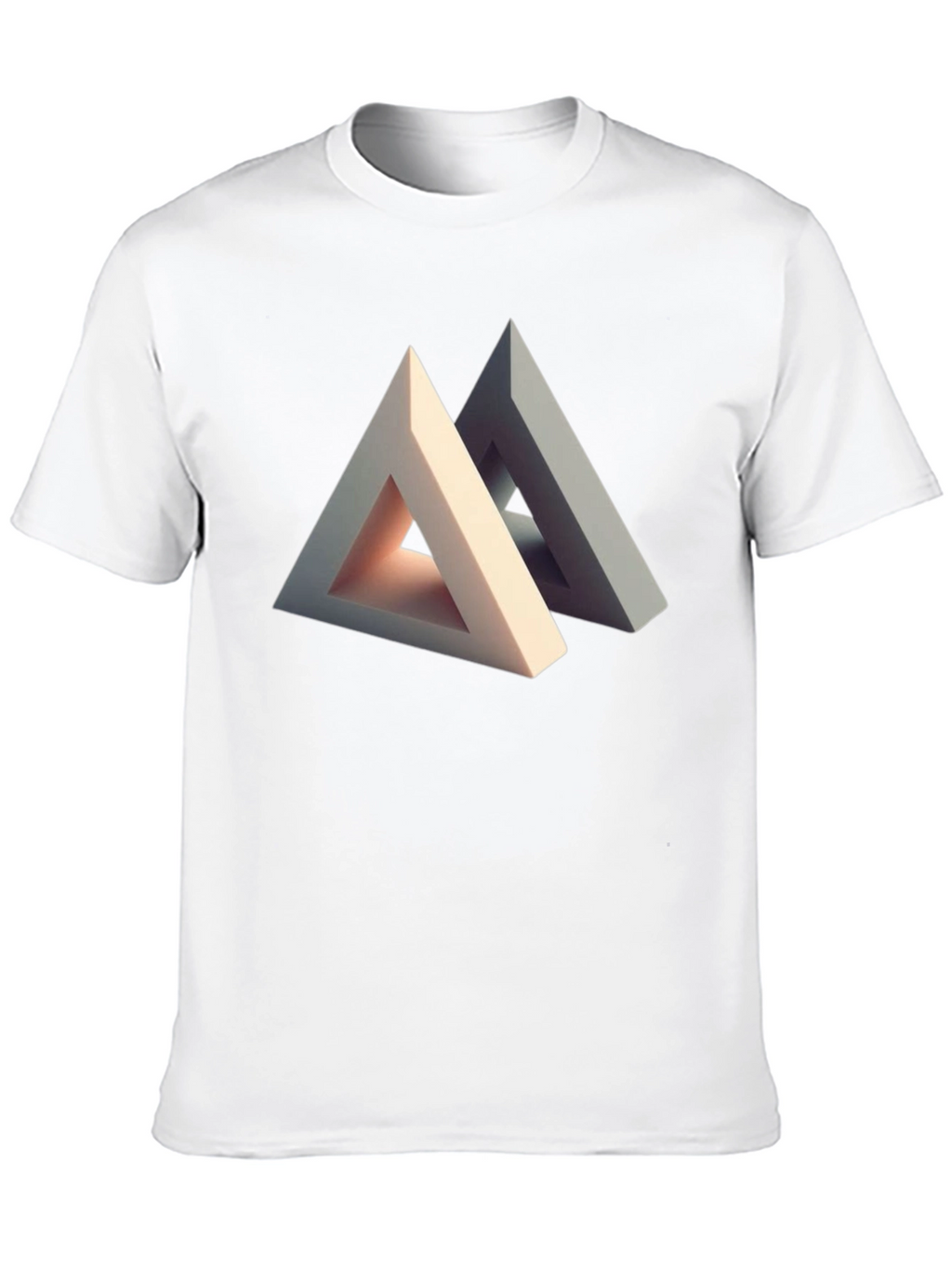 Abstract Triangle Illusion Graphic Tee - Modern Art Shirt