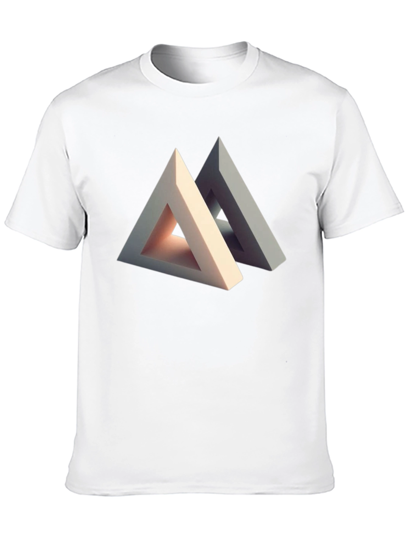 Abstract Triangle Illusion Graphic Tee - Modern Art Shirt