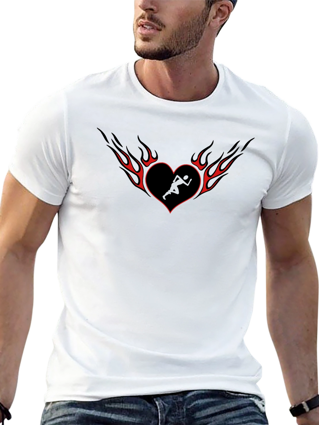 Heart Runner Tee - Black Graphic T-Shirt