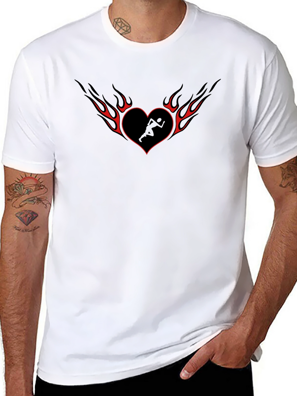 Heart Runner Tee - Black Graphic T-Shirt