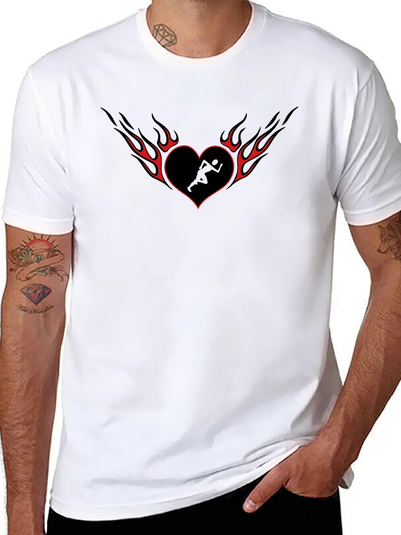 Heart Runner Tee - Black Graphic T-Shirt