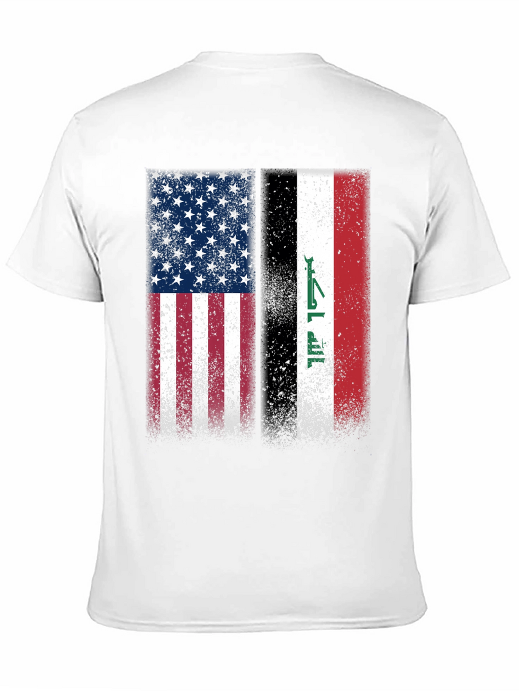 USA & Iraq Flags Distressed Graphic T-Shirt