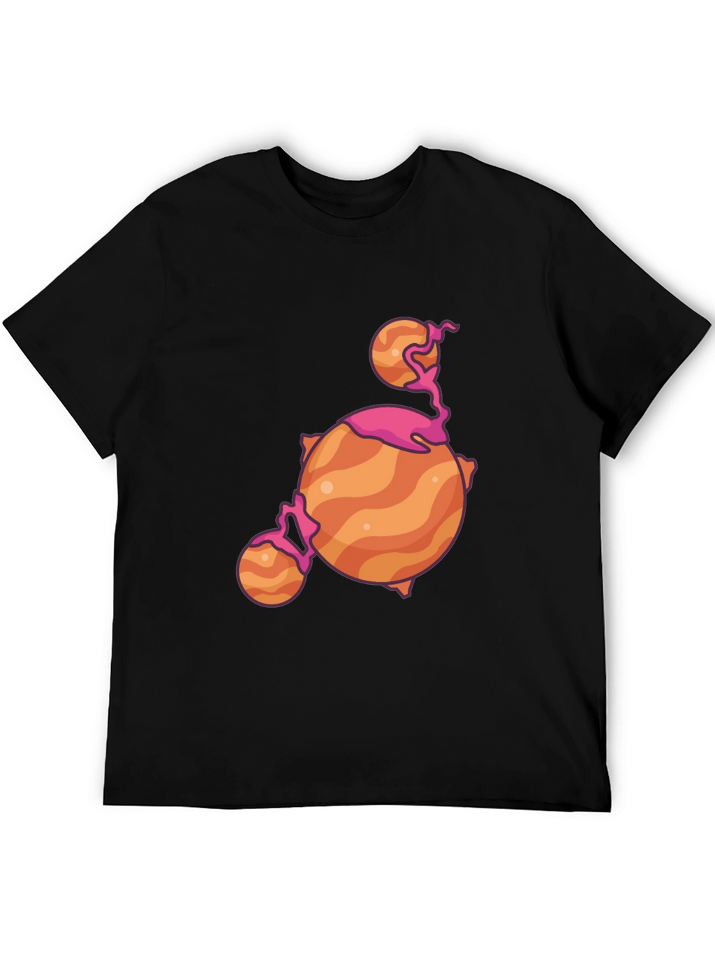 Cartoon Planet Black T-Shirt