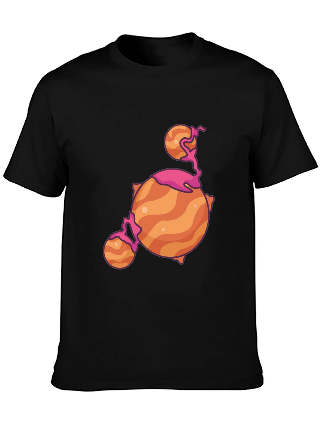 Cartoon Planet Black T-Shirt