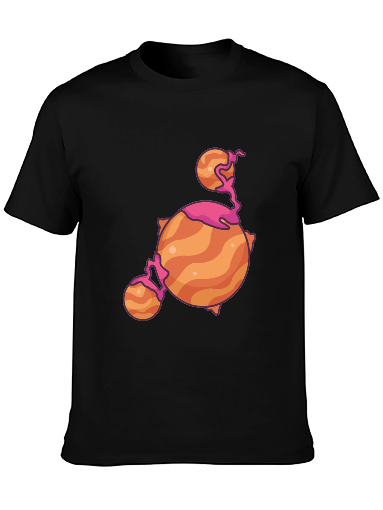 Cartoon Planet Black T-Shirt