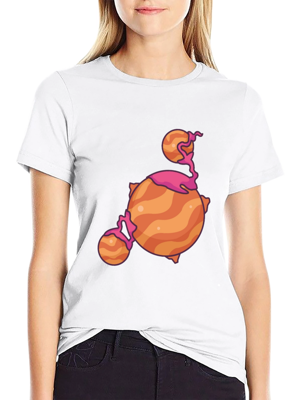 Cartoon Planet Black T-Shirt