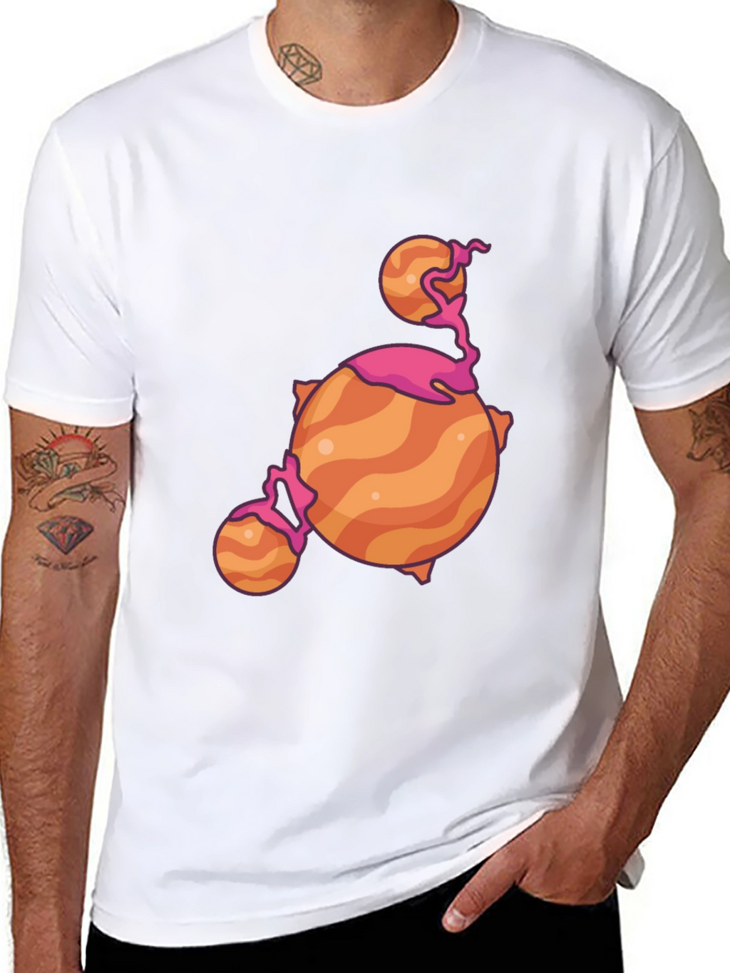 Cartoon Planet Black T-Shirt