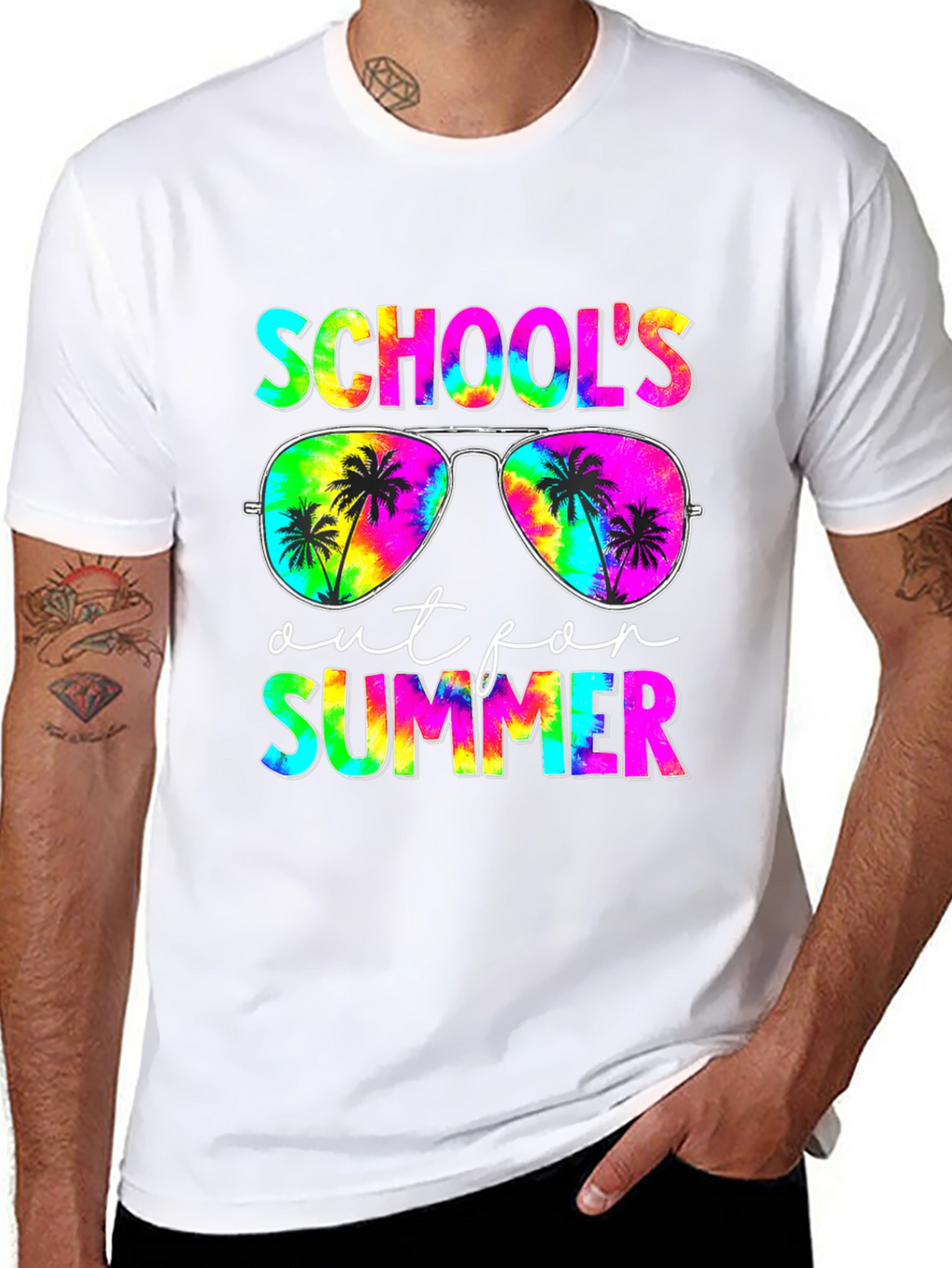 Schools Out For Summer Tie Dye Graphic T-Shirt