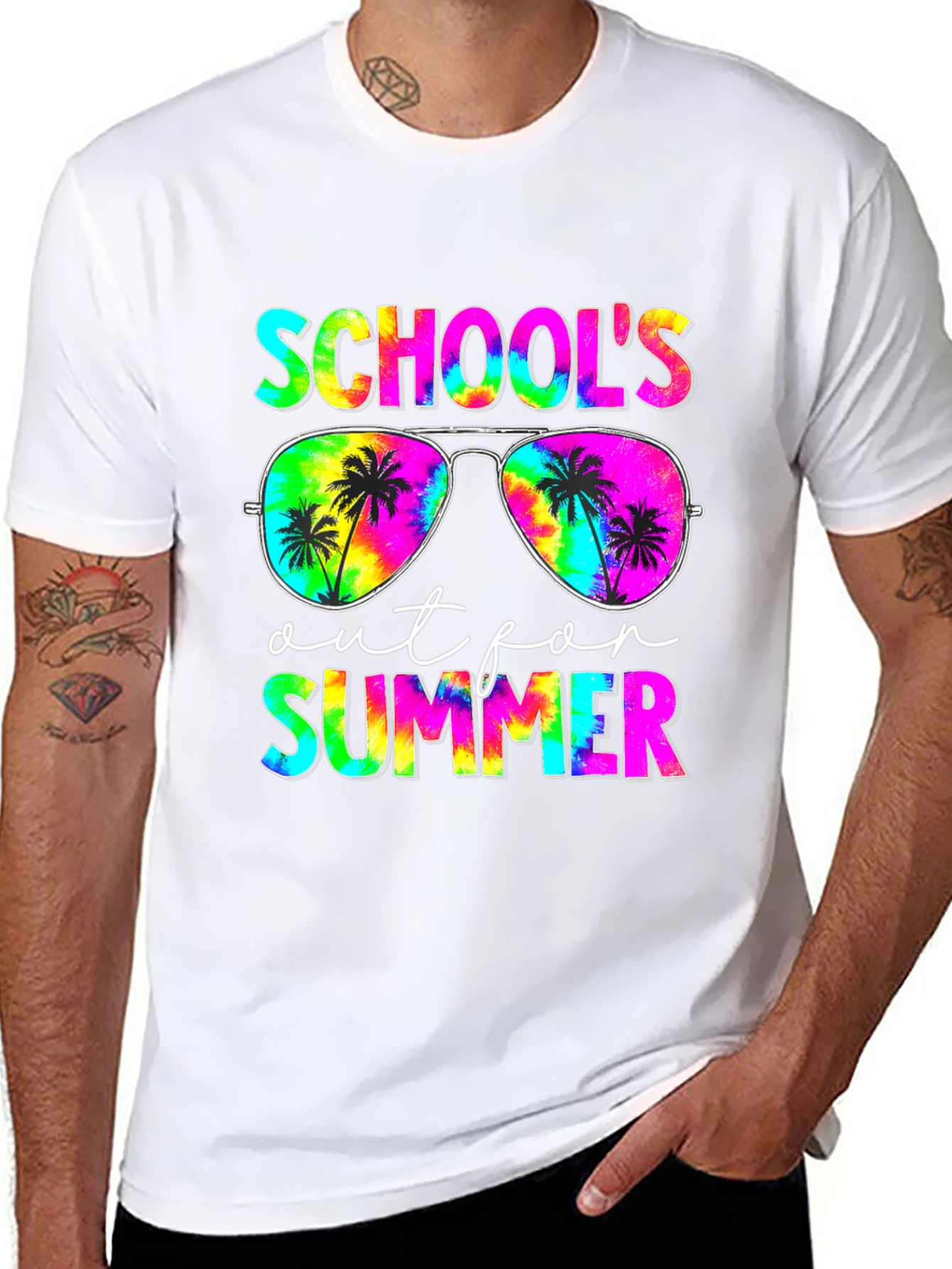 Schools Out For Summer Tie Dye Graphic T-Shirt
