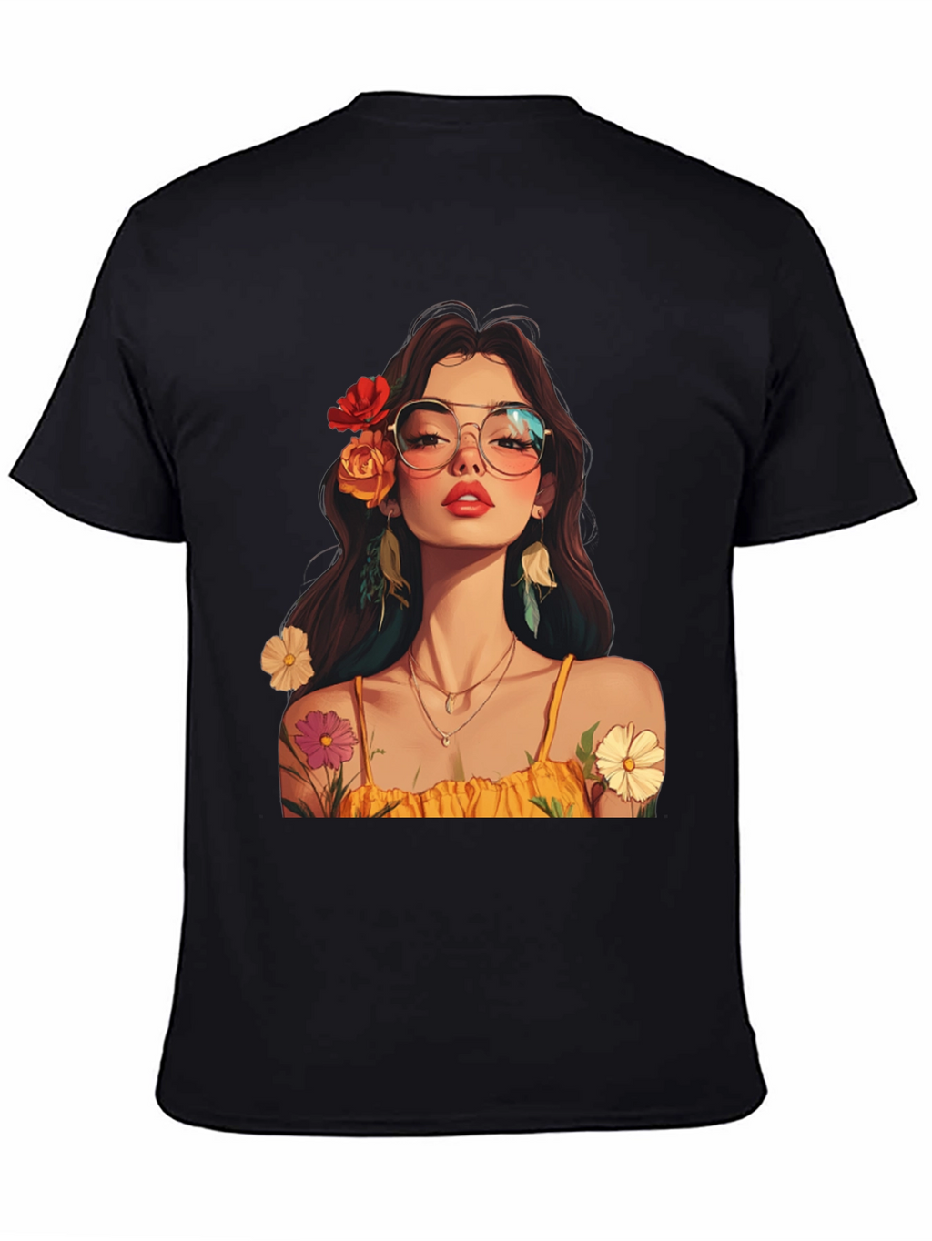 Floral Woman Graphic Tee - Stylish & Unique