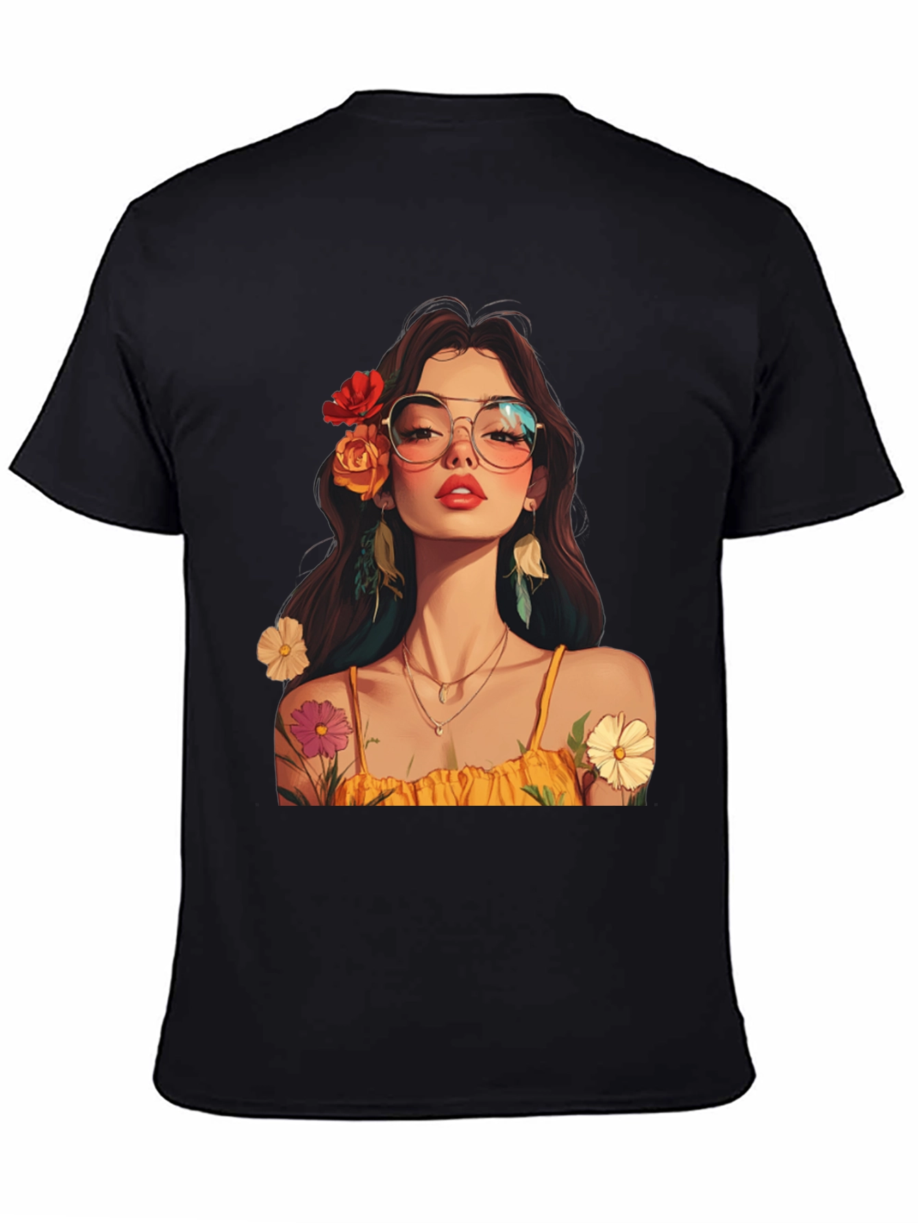 Floral Woman Graphic Tee - Stylish & Unique