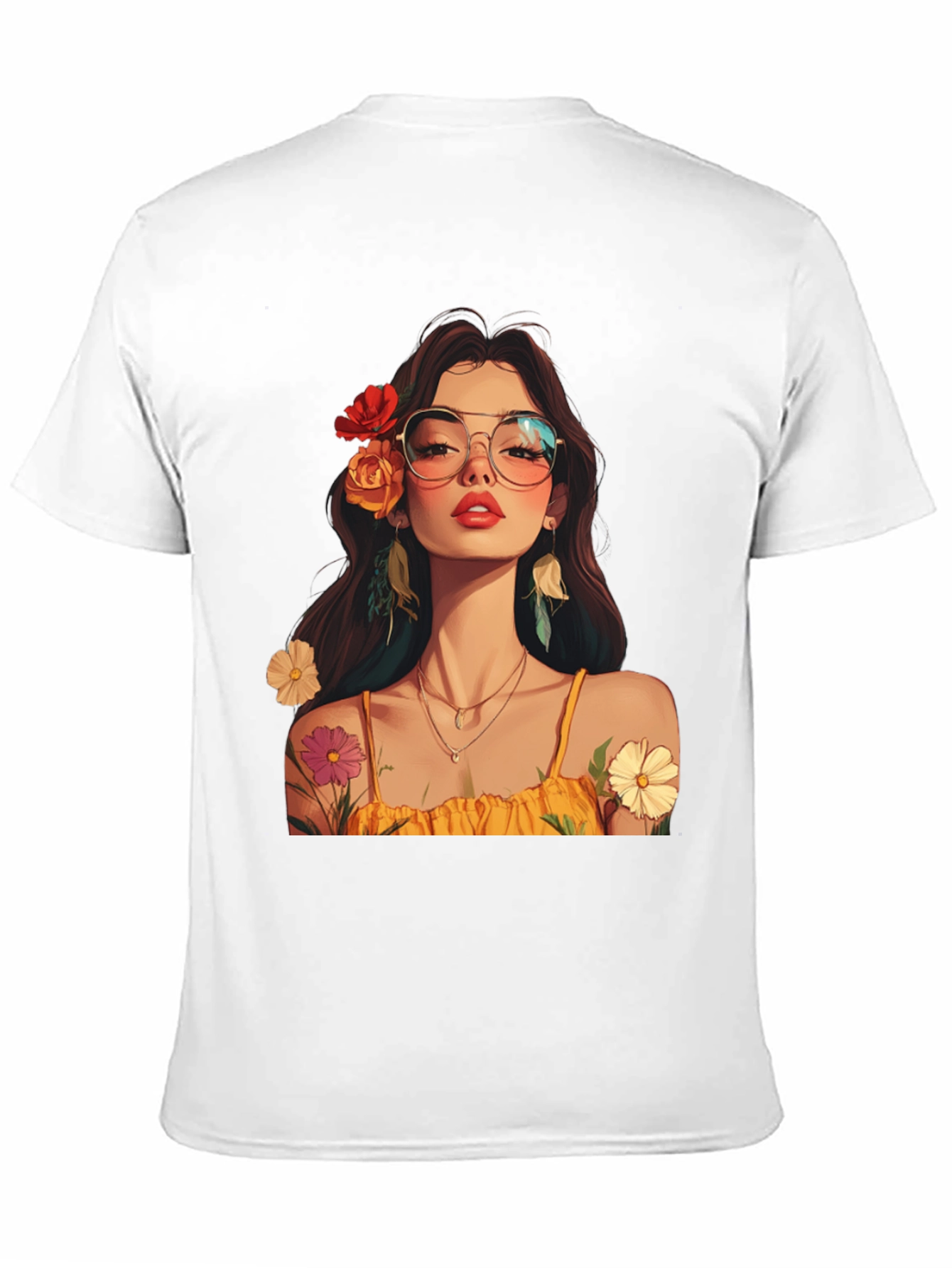 Floral Woman Graphic Tee - Stylish & Unique