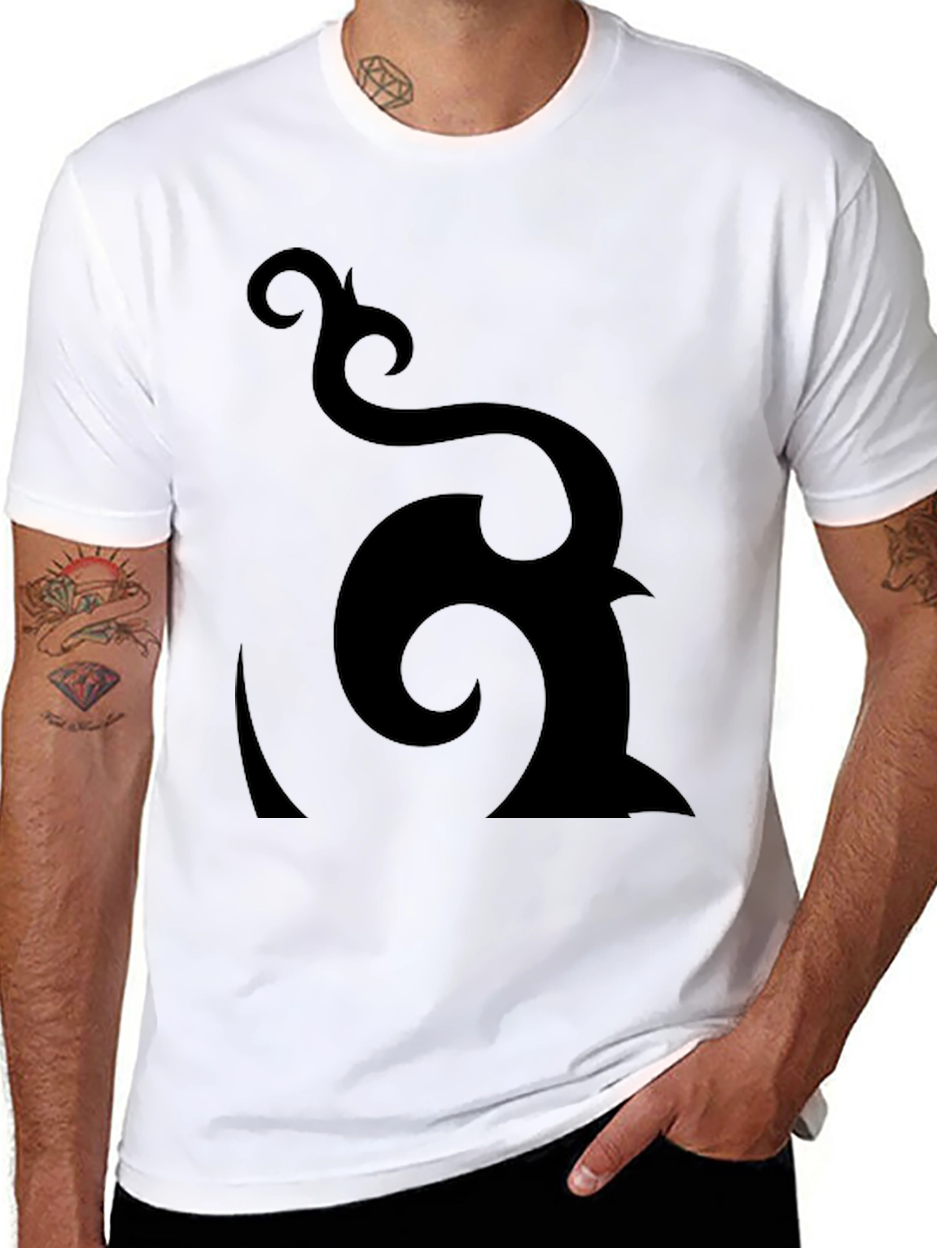 Abstract Graphic Black T-Shirt - Modern Design