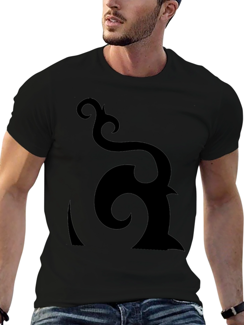 Abstract Graphic Black T-Shirt - Modern Design