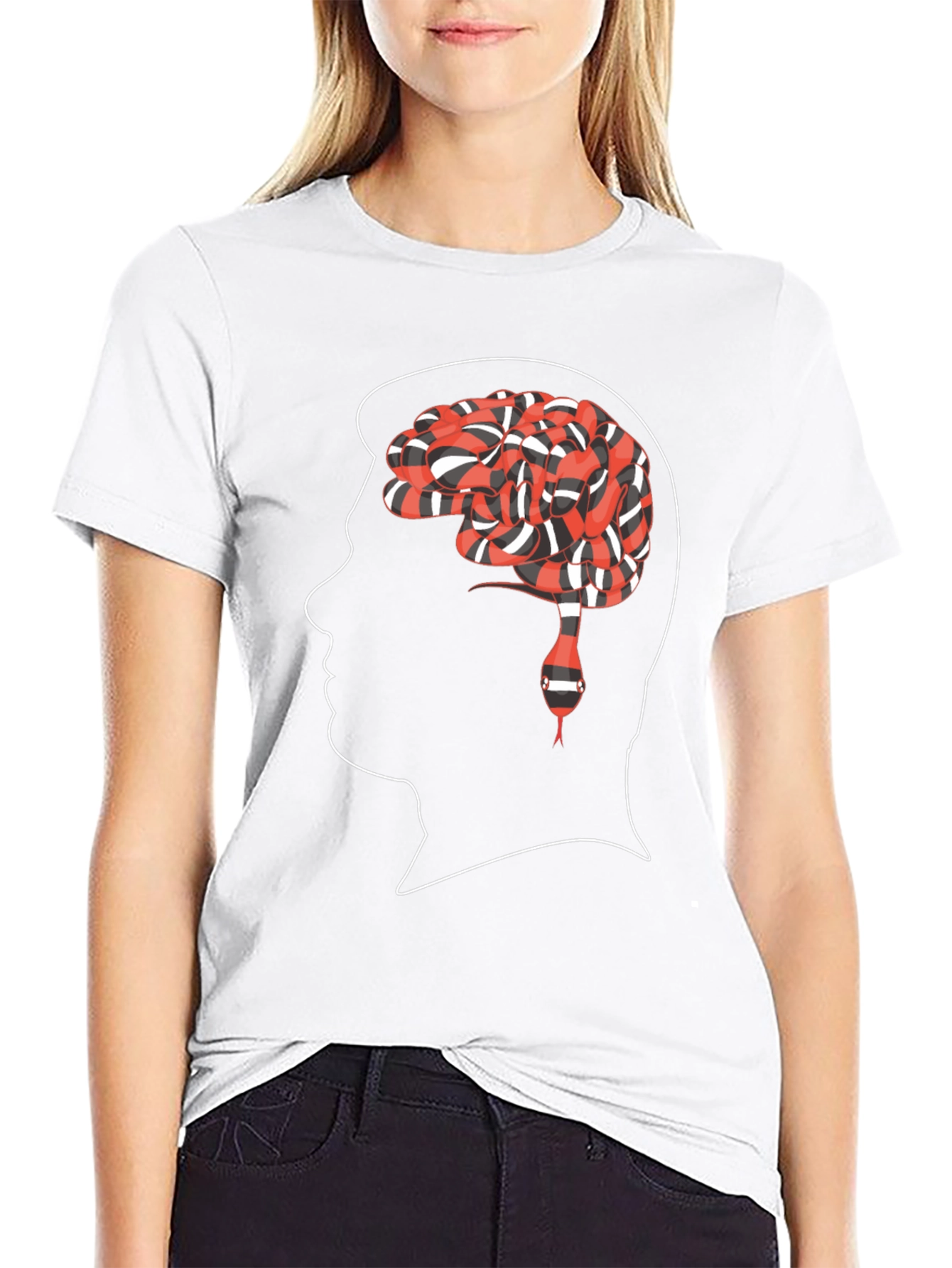 Brain Snake Tee - Mindful Reptile Graphic T-Shirt