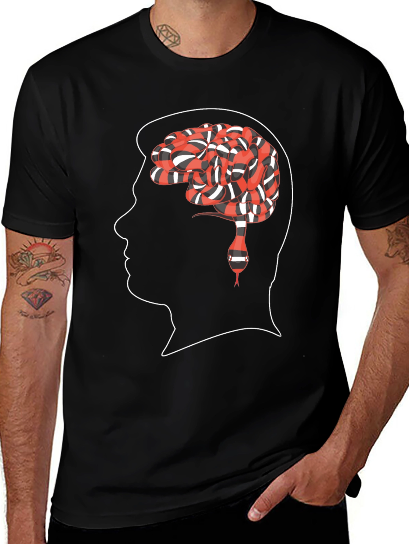 Brain Snake Tee - Mindful Reptile Graphic T-Shirt