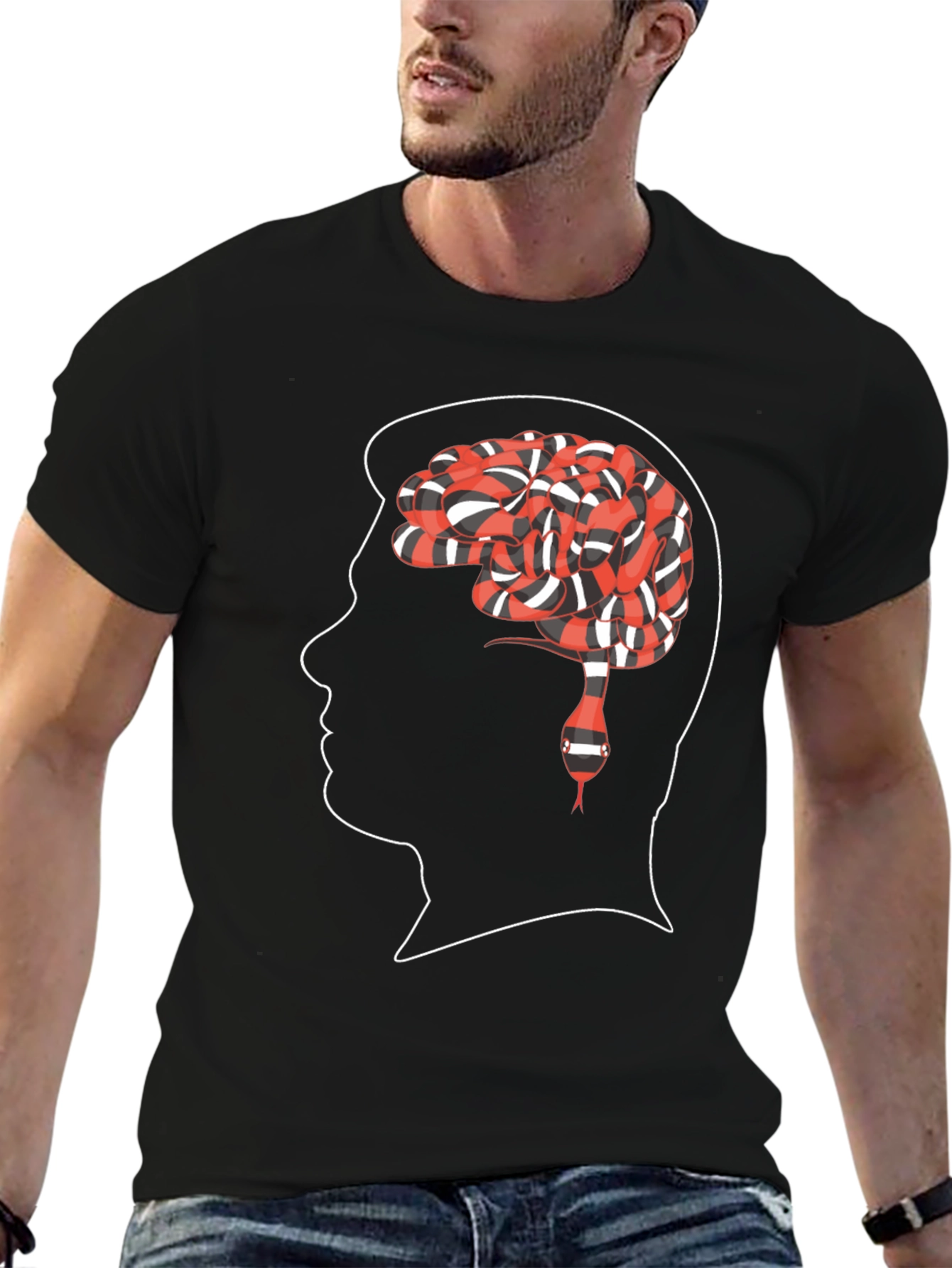 Brain Snake Tee - Mindful Reptile Graphic T-Shirt